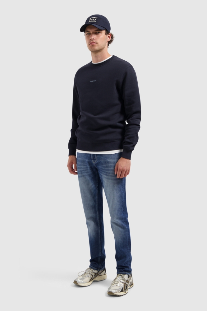 Pure Path blauwe heren sweater | Model