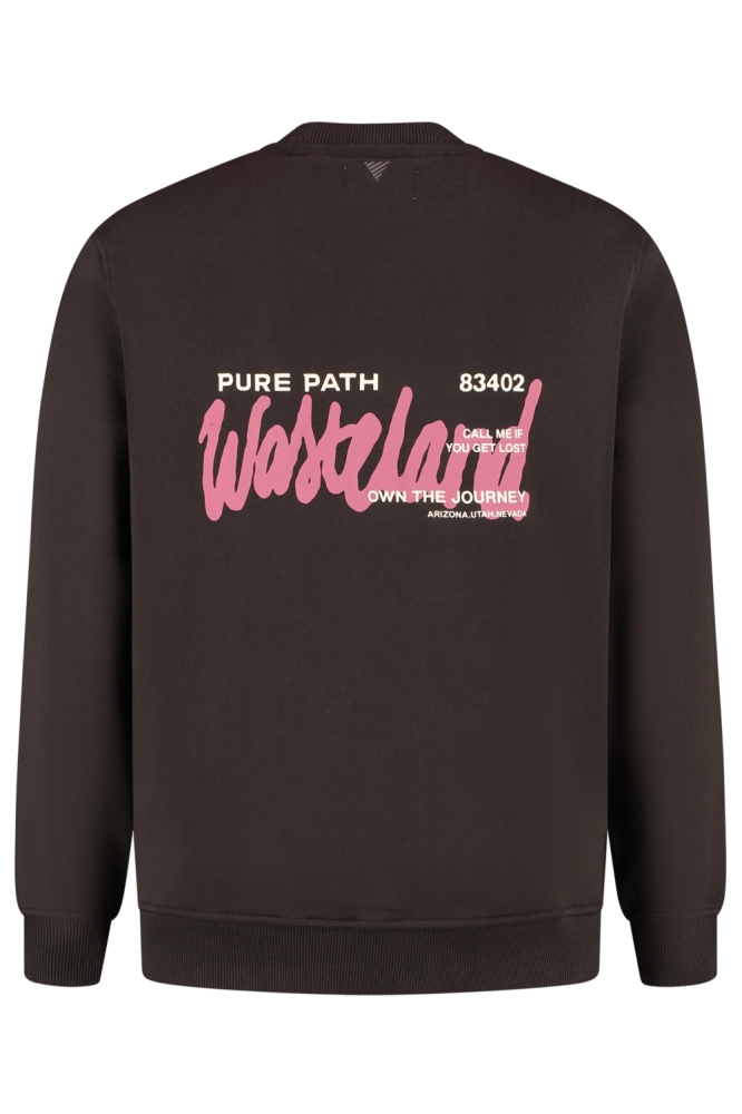 Pure Path groene heren sweater | Achteraanzicht