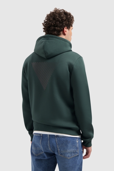 Pure Path groene heren sweater | Model achteraanzicht