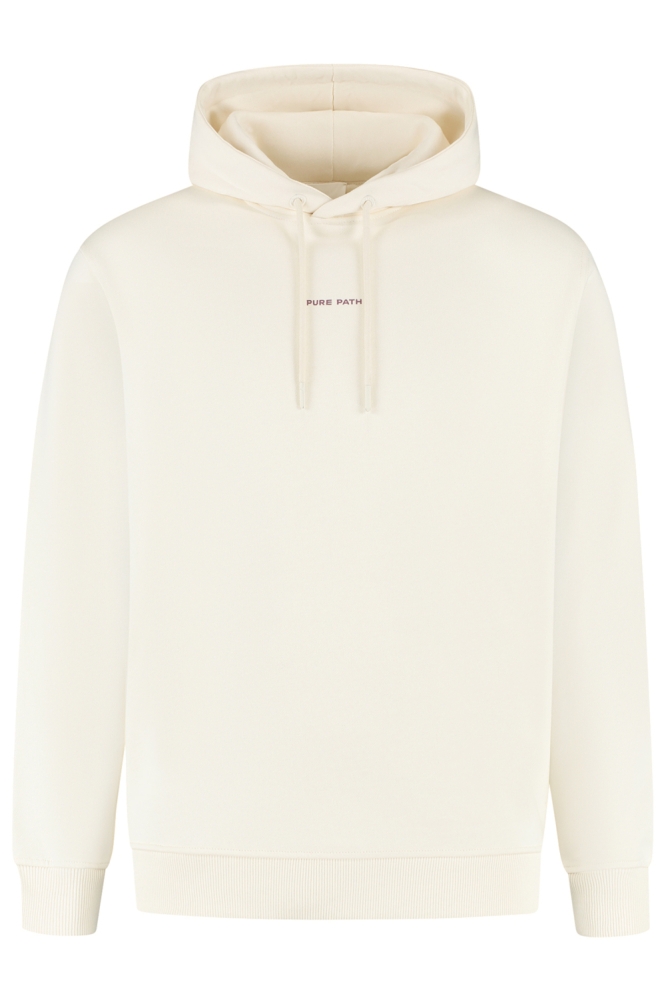 Pure Path ecru heren sweater | Vooraanzicht