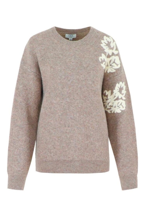 C&S The Label bruine dames trui | Vooraanzicht