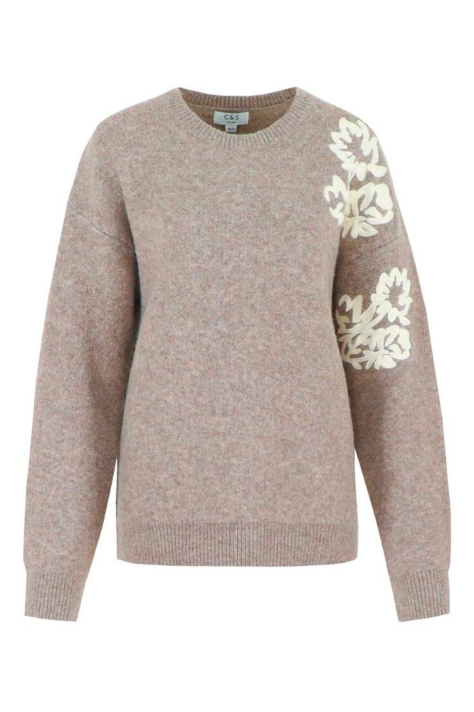 C&S The Label bruine dames trui | Vooraanzicht