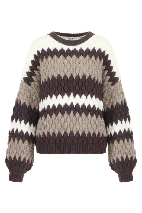 C&S The Label bruine dames trui | Vooraanzicht