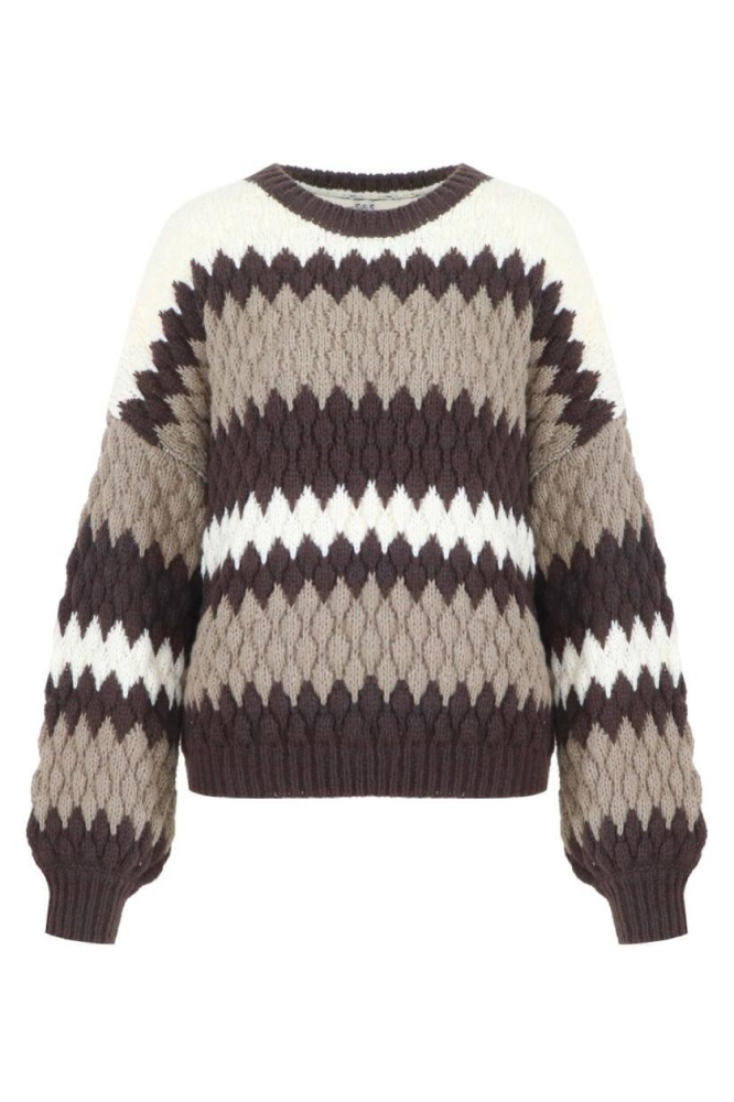 C&S The Label bruine dames trui | Vooraanzicht