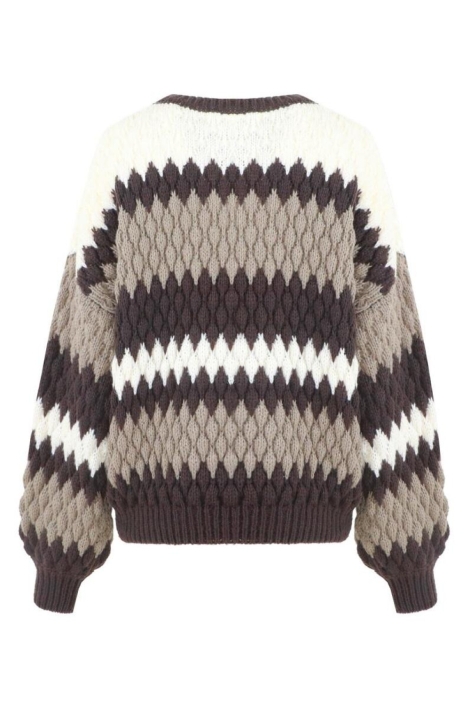 C&S The Label bruine dames trui | Achteraanzicht