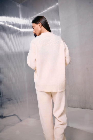 Malelions Trui OVERSIZED KNIT SWEATER MD1 AW25 19 BEIGE