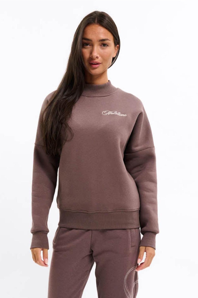 Malelions paarse dames sweater | Model vooraanzicht