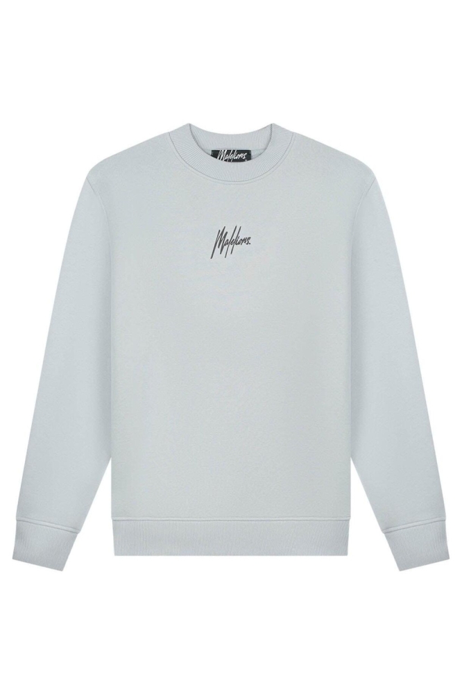 Malelions grijze heren sweater | Vooraanzicht