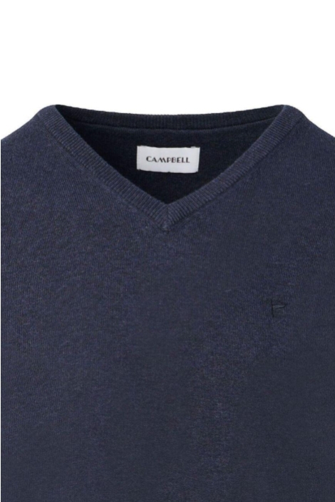 Campbell blauwe heren trui | Close up