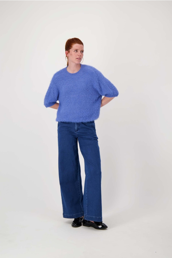Zusss blauwe dames trui | Model