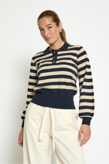 Minus Trui ALIANA KNIT PULLOVER MI6742 2994S SKY CAPTAIN STRIPE