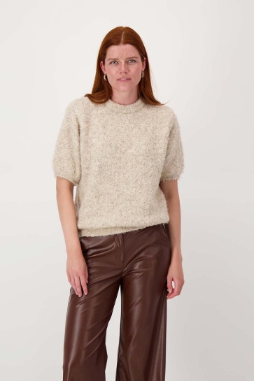 Zusss Trui BOUCLE TRUI MET RONDE HALS 0305 081 BEIGE