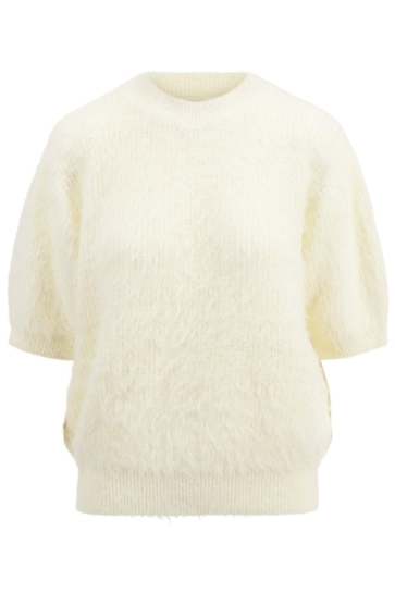 Zusss Trui FLUFFY TRUI MET RONDE HALS 0305 074 OFF WHITE