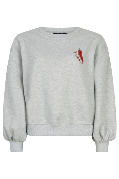 Ydence grijze dames sweater | Vooraanzicht