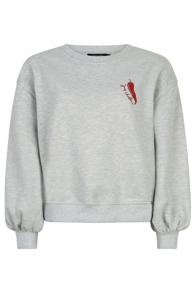 Ydence grijze dames sweater | Vooraanzicht