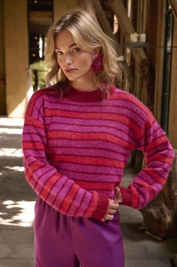 Ydence Trui KNITTED SWEATER ARIA FC2501 10307 FUCHSIA/RED
