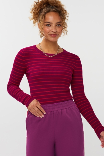 Ydence Trui KNITTED TOP DEVINA FC2506 10321 FUCHSIA PURPLE/RED