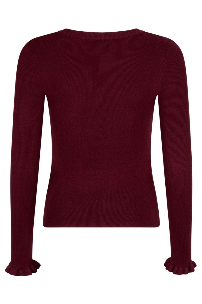 Ydence bordeaux dames trui | Achteraanzicht