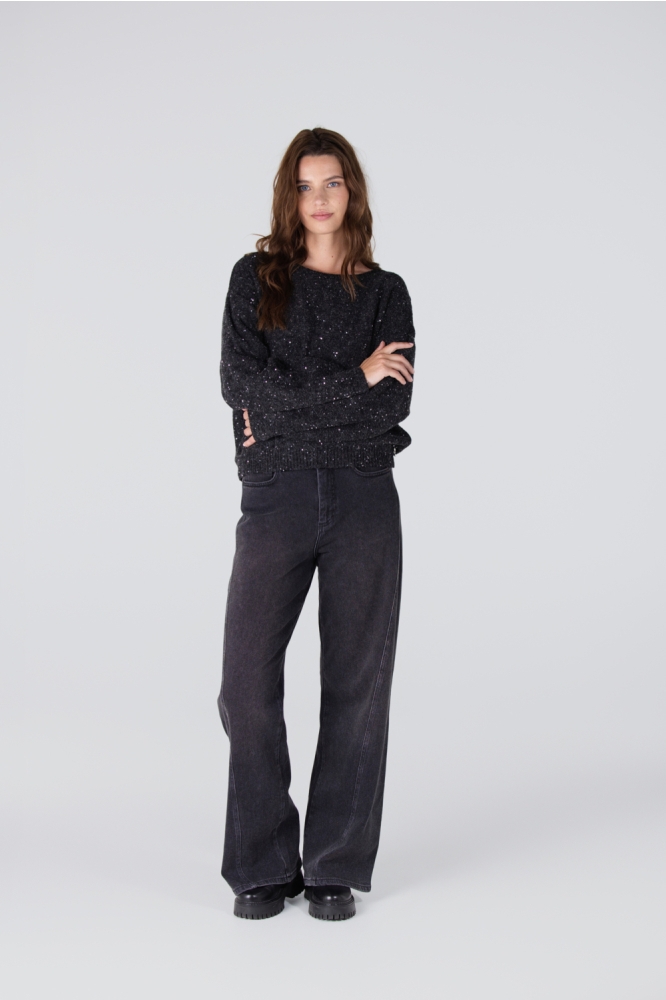 Juffrouw Jansen grijze dames trui | Model