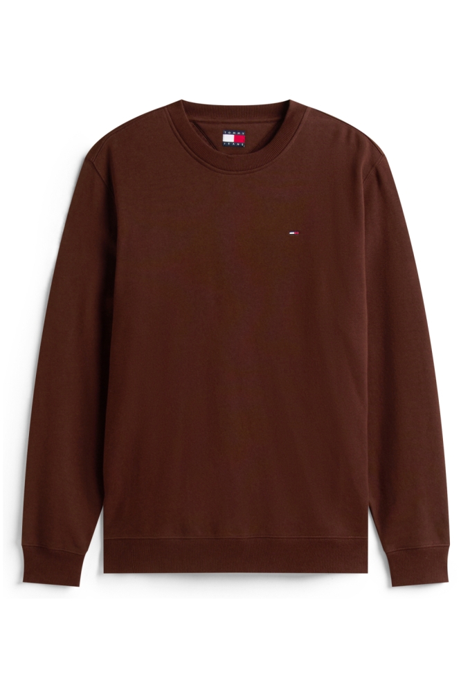 Tommy Jeans bruine heren sweater | Vooraanzicht