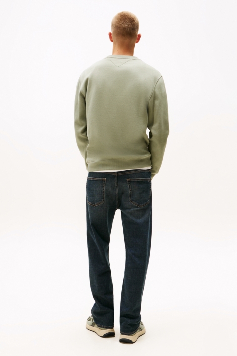 Tommy Jeans groene heren sweater | Model achteraanzicht