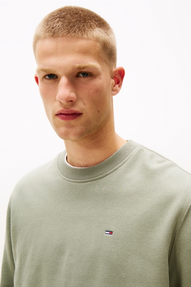 Tommy Jeans groene heren sweater | Close up