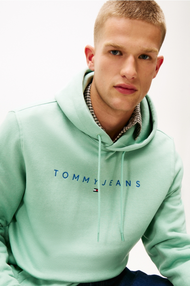 Tommy Jeans groene heren sweater | Close up