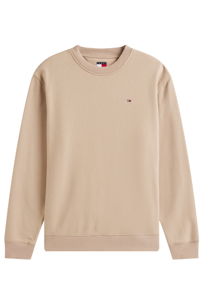 Tommy Jeans taupe heren sweater | Vooraanzicht