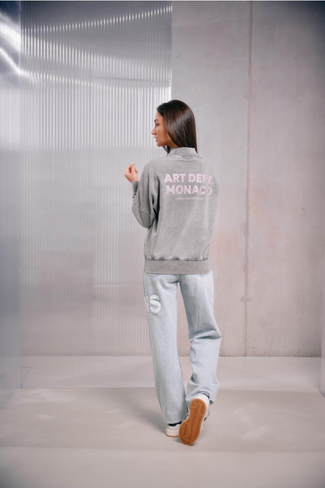 Malelions grijze dames sweater | Model achteraanzicht