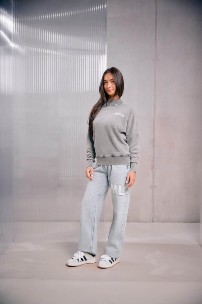 Malelions grijze dames sweater | Model