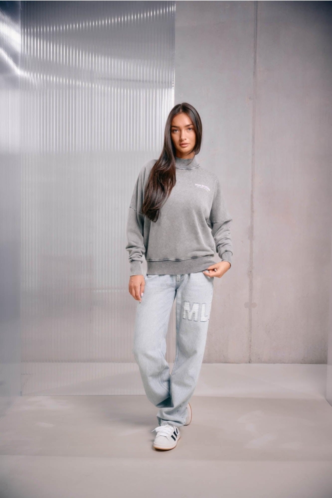 Malelions grijze dames sweater | Model