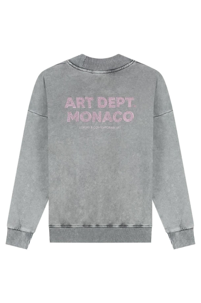 Malelions grijze dames sweater | Achteraanzicht