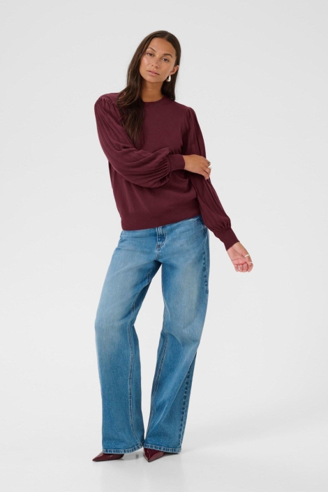 Kaffe bordeaux dames trui | Model
