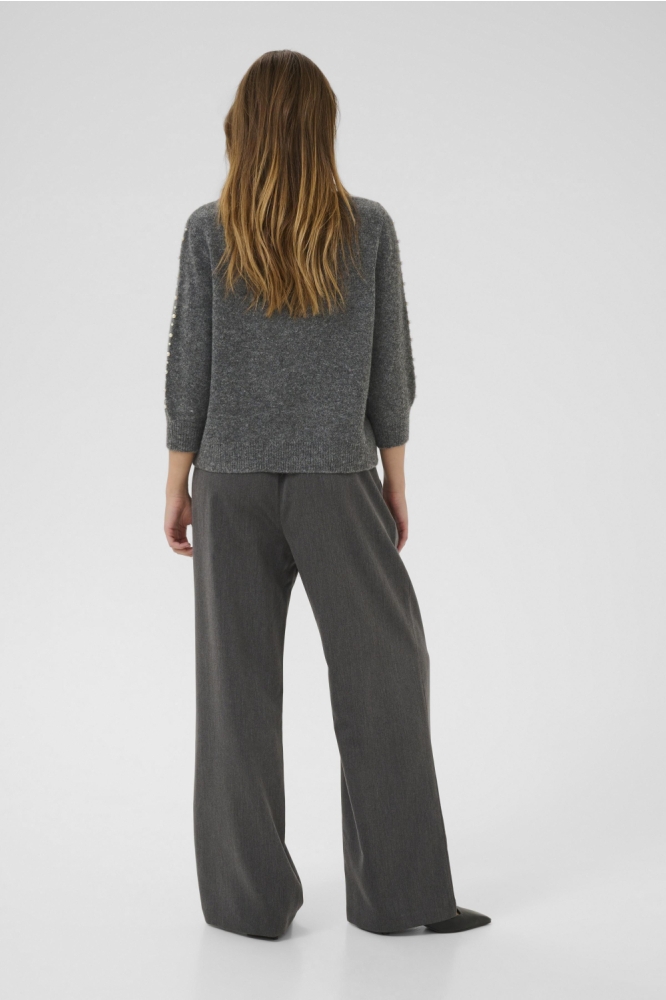 Kaffe grijze dames trui | Model achteraanzicht