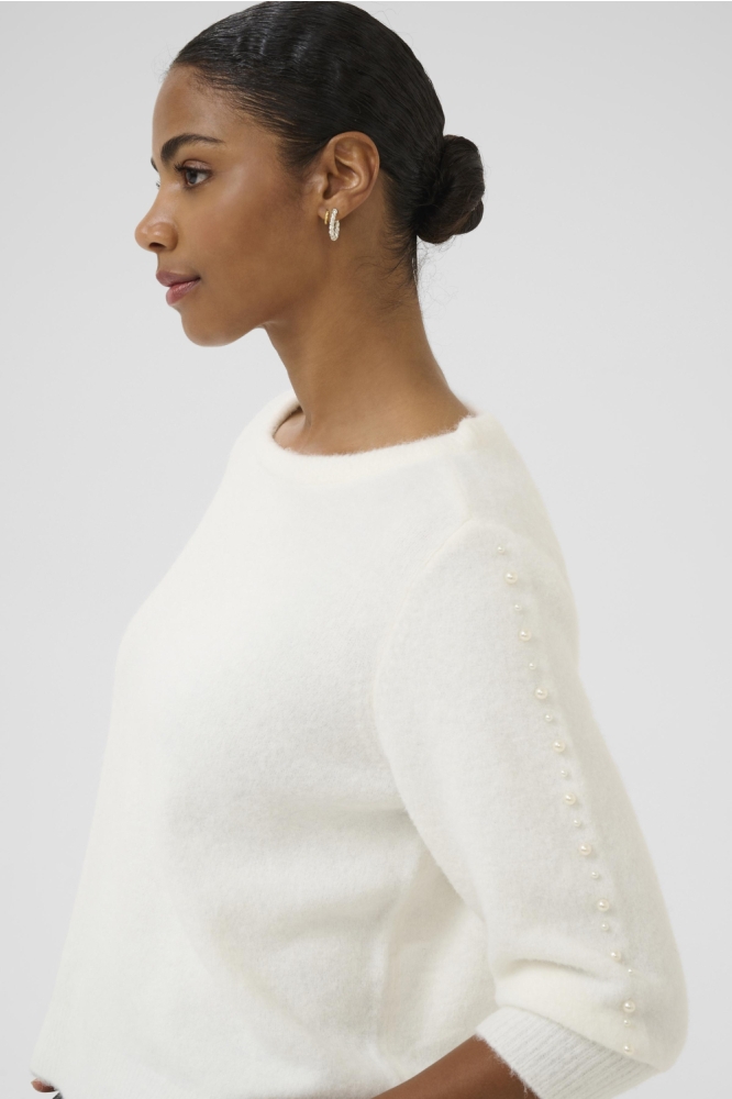 Kaffe witte dames trui | Model zijaanzicht