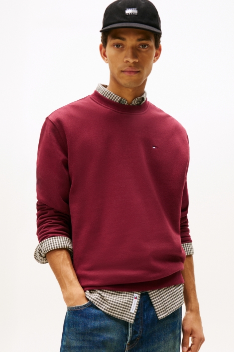 Tommy Jeans bordeaux heren trui | Model vooraanzicht
