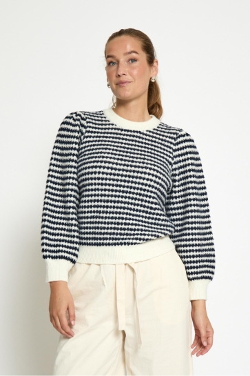 Peppercorn CAMILLA 3 4 SLEEVE STRIPE PC7990 5270S BLACK IRIS STRIPE