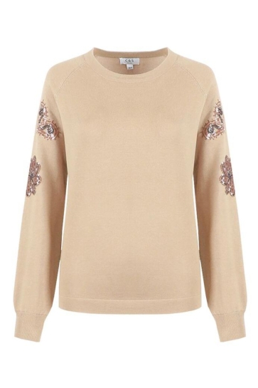 C&S The Label ANOUK KNIT PULLOVER 25NJC04 523 LIGHT CAMEL