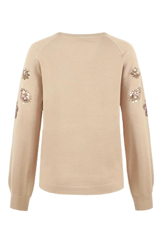C&S The Label camel dames trui | Achteraanzicht