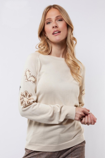 C&S The Label ANOUK KNIT PULLOVER 25NJC04 016 WOOL WHITE