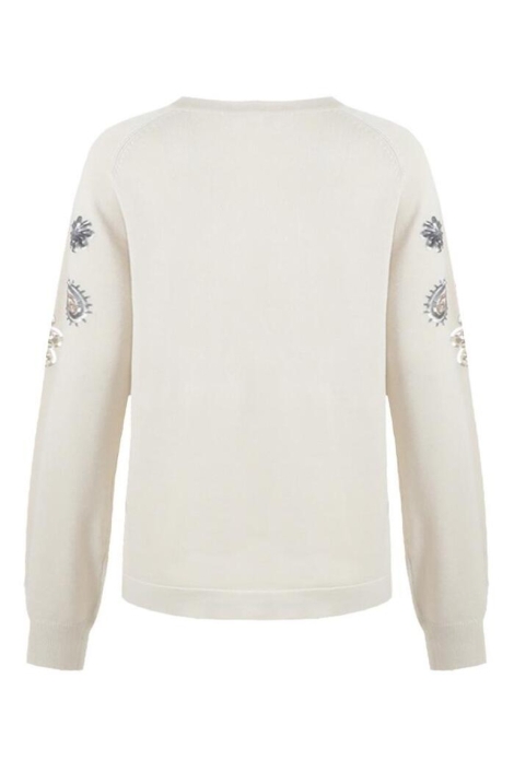 C&S The Label ecru dames trui | Achteraanzicht