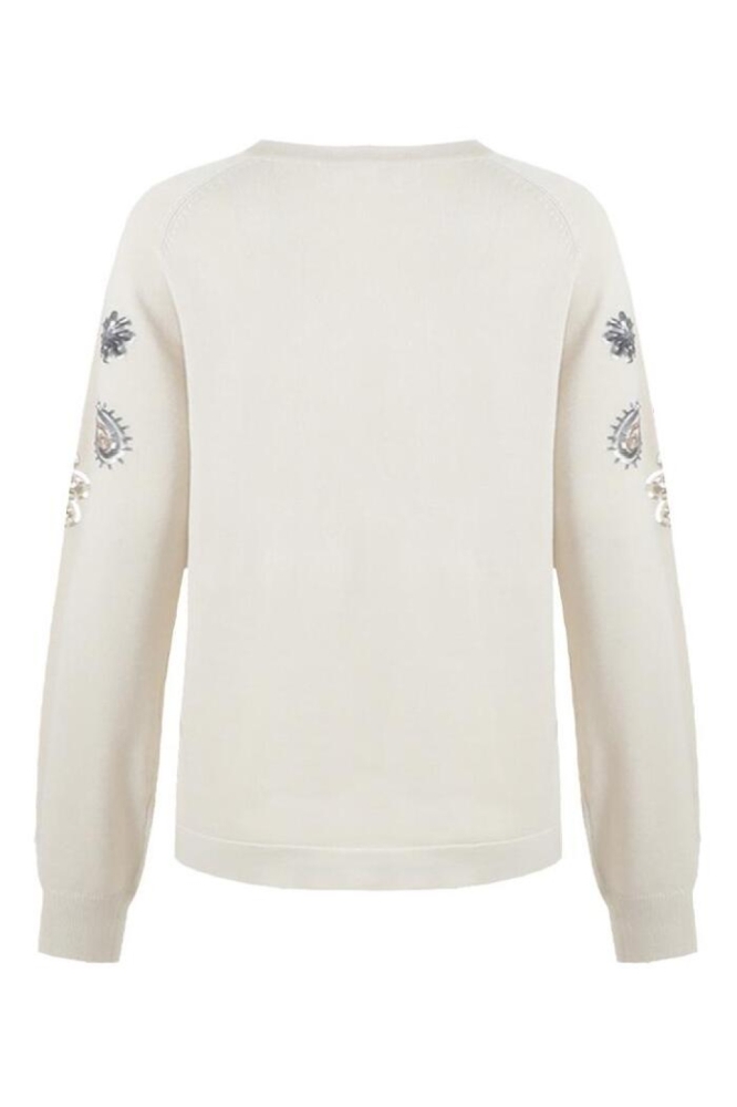 C&S The Label ecru dames trui | Achteraanzicht