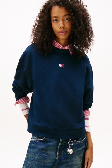 Tommy Jeans BOXY FIT SWEATSHIRT MET TOMMY BADGE DW0DW17325 C1G DARK NIGHT NAVY