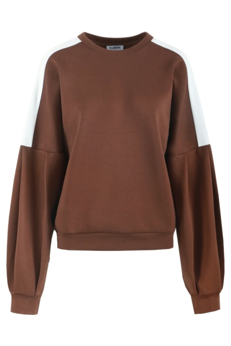 Fluresk bruine dames sweater | Vooraanzicht