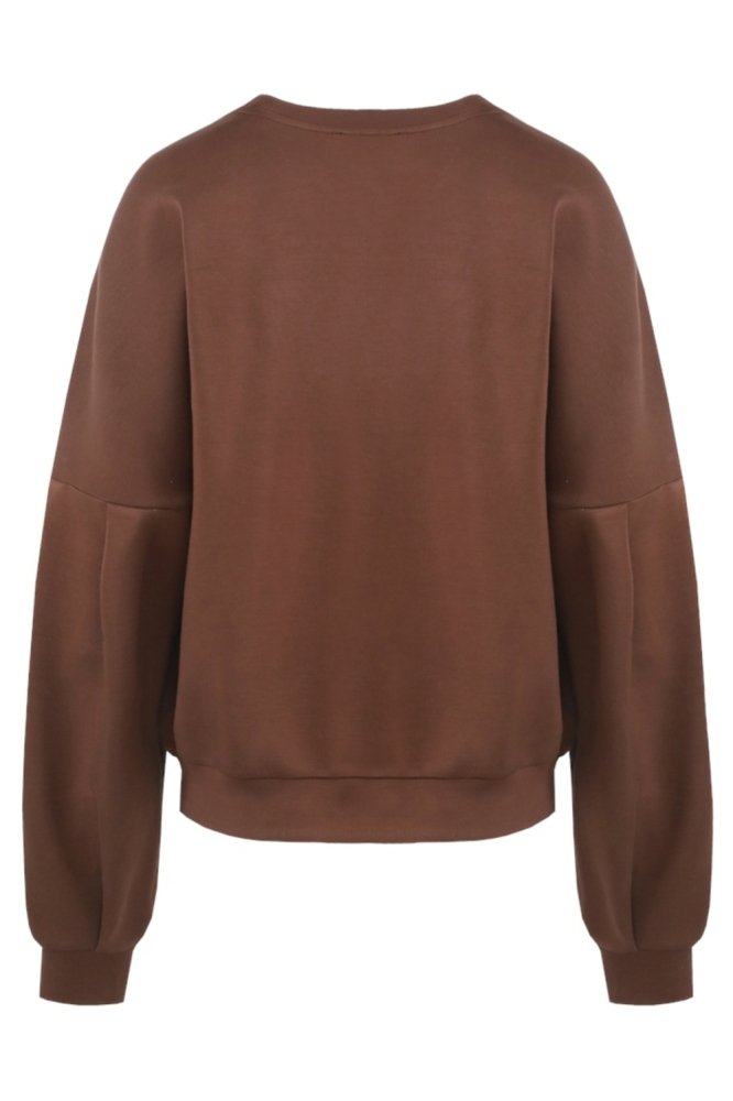 Fluresk bruine dames sweater | Achteraanzicht