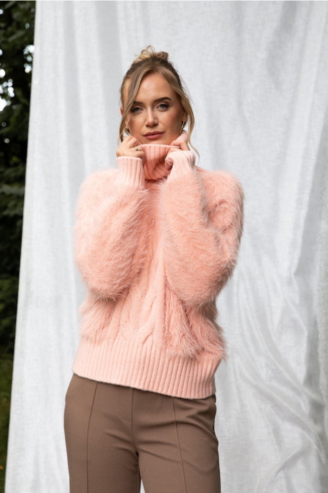I-coni-K roze dames trui | Model vooraanzicht