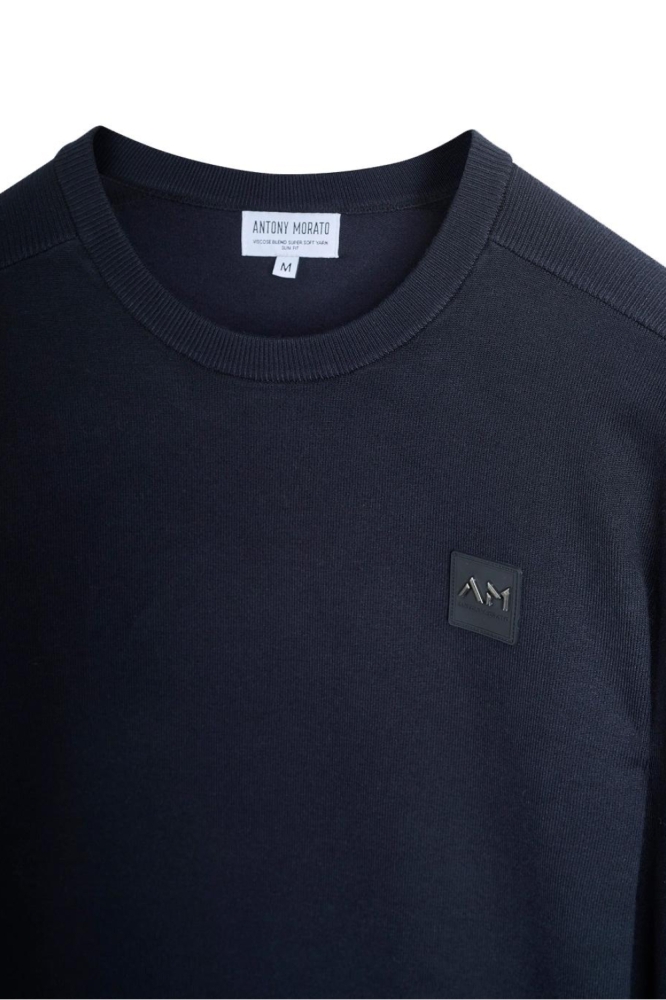 Antony Morato blauwe heren trui | Close up