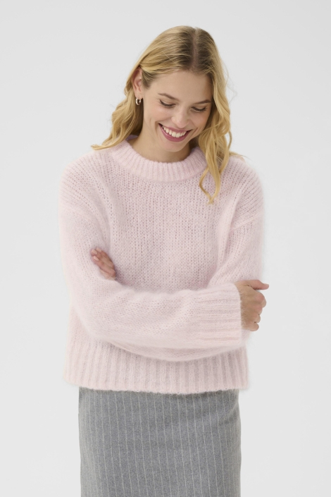 Part Two roze dames trui | Model vooraanzicht