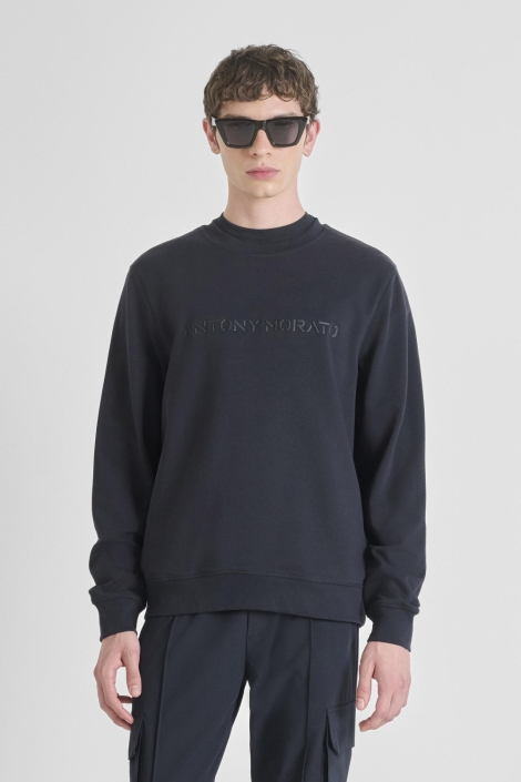 Antony Morato blauwe heren sweater | Model vooraanzicht
