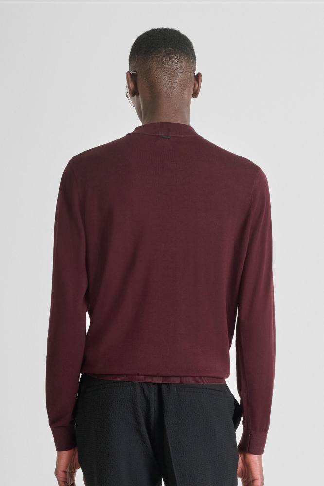 Antony Morato bordeaux heren trui | Achteraanzicht